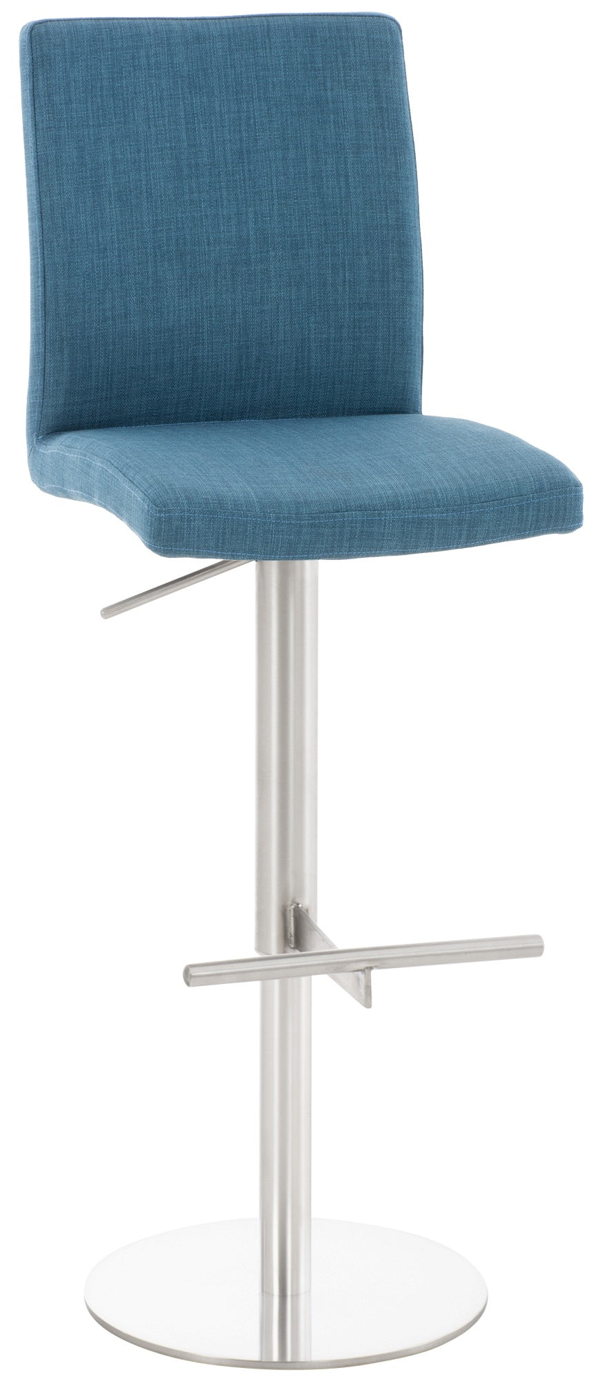 Moderne Barstoel - Kruk - In Hoogte Verstelbaar & Comfortabele Stoffen Bekleding Onderstel Kleur roestvrij staal Kleur blauw