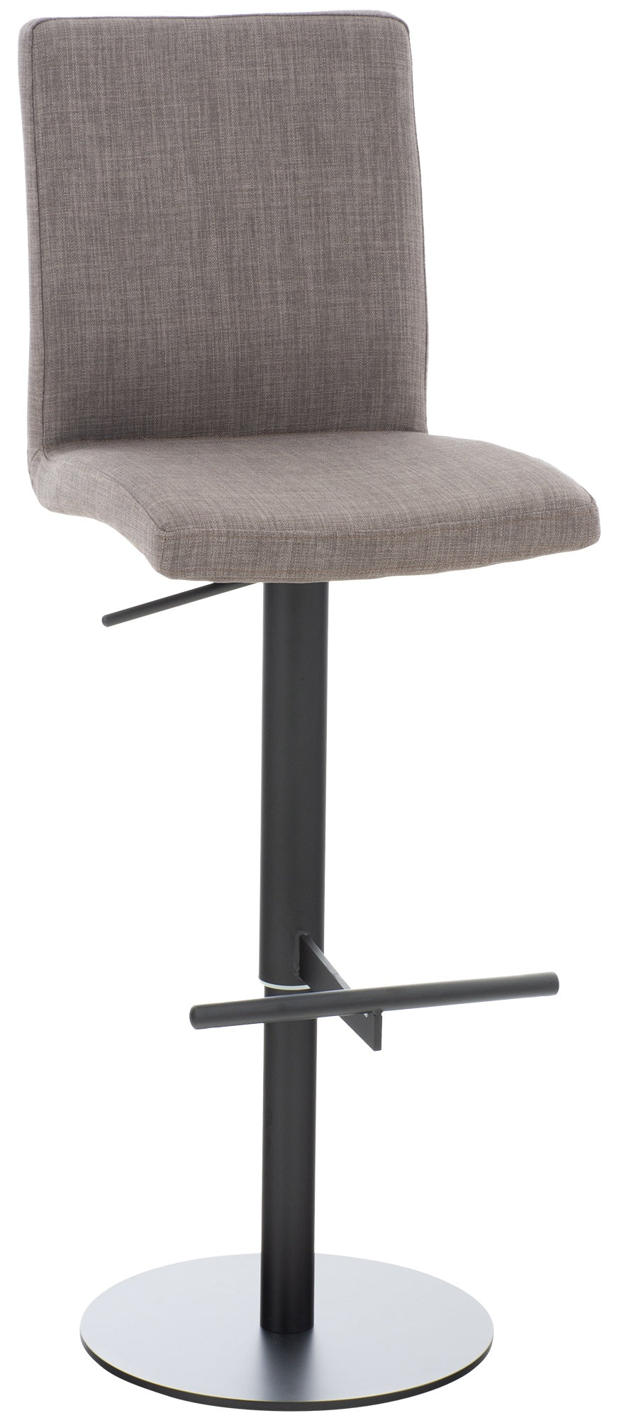 Moderne Barstoel - Kruk - In Hoogte Verstelbaar & Comfortabele Stoffen Bekleding Onderstel Kleur zwart Kleur grijs