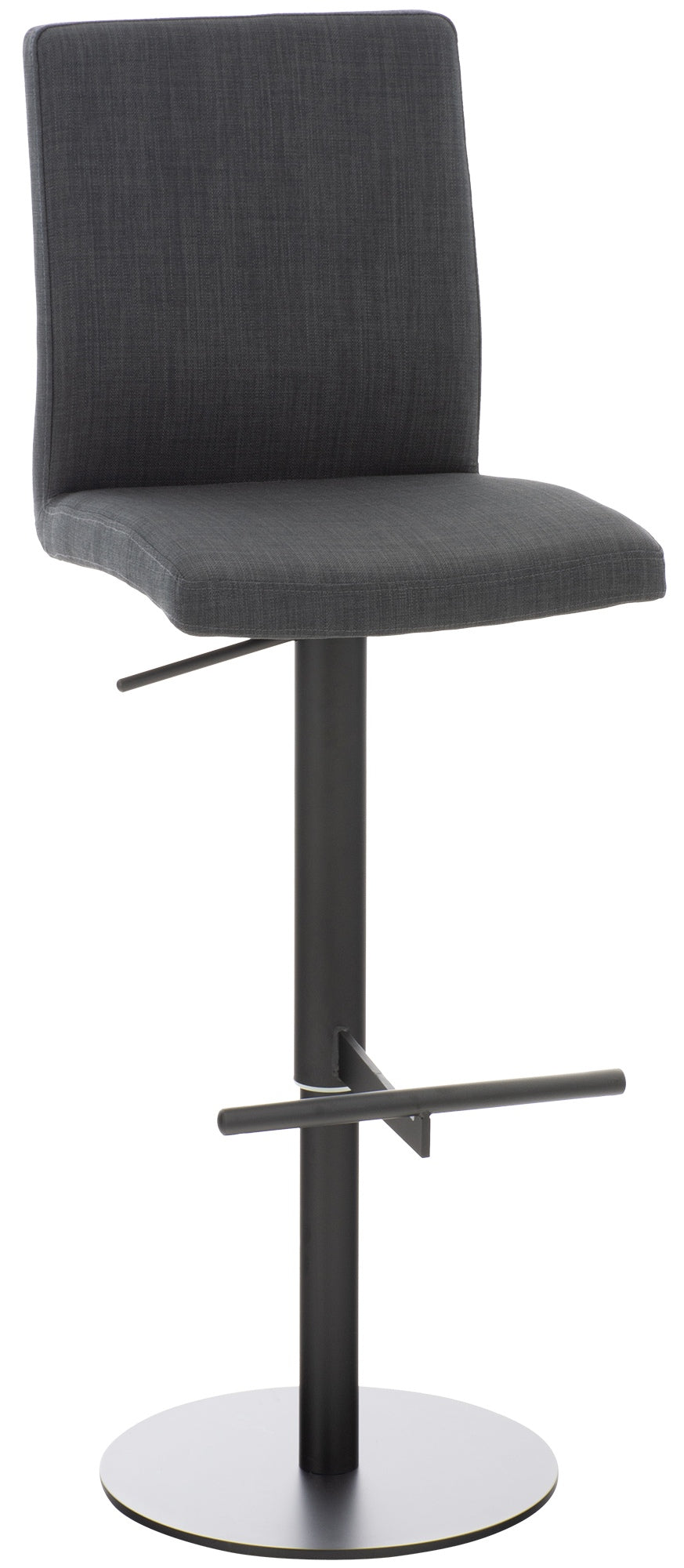 Moderne Barstoel - Kruk - In Hoogte Verstelbaar & Comfortabele Stoffen Bekleding Onderstel Kleur zwart Kleur donkergrijs