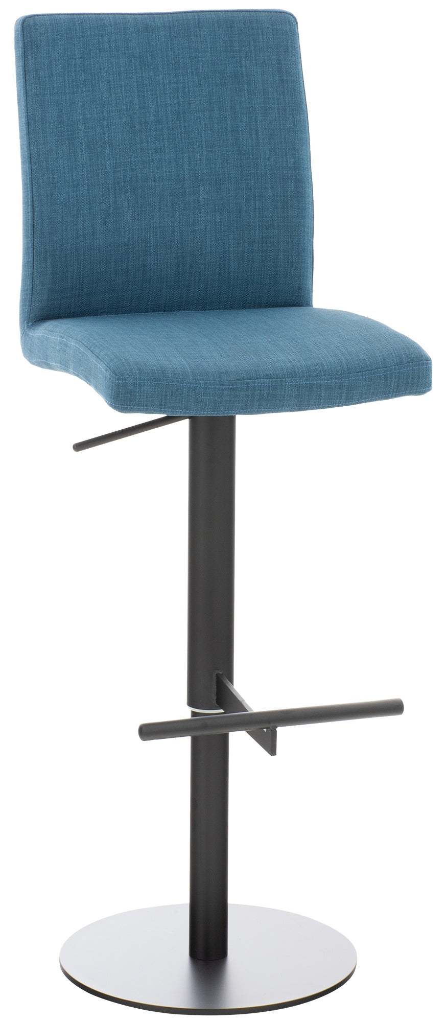 Moderne Barstoel - Kruk - In Hoogte Verstelbaar & Comfortabele Stoffen Bekleding Onderstel Kleur zwart Kleur blauw