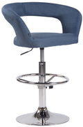 Verstelbare Barkruk - Kruk - Hoogte Verstelbaar, 360° Draaibaar Comfort Kleur blauw Materiaal Stof