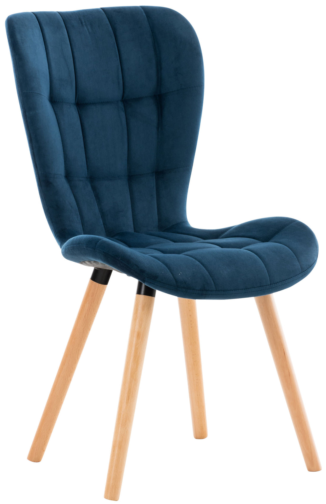 Eetkamerstoel - Keukenstoel - Modern Comfort - Fluweel en Houten Design Kleur blauw