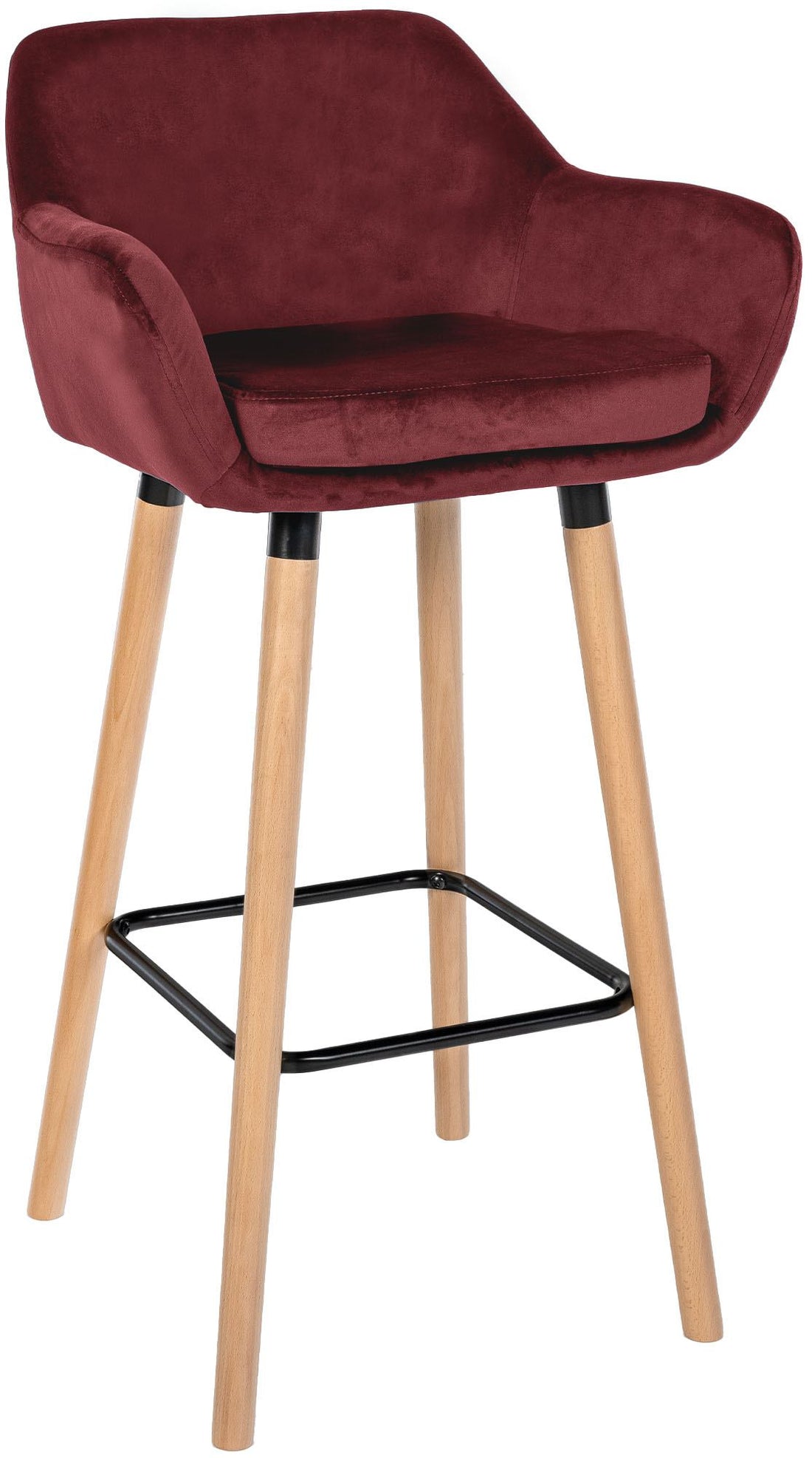 Barkruk met Zachte Bekleding - Hoge Kruk - Ergonomisch Comfort stoel, Beukenhouten Onderstel Kleur groen