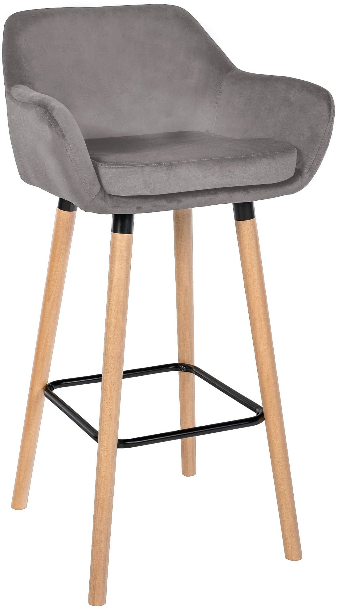 Fluwelen Barkruk - Lounge Stoel - Afneembare Wasbare Hoes Kleur grijs