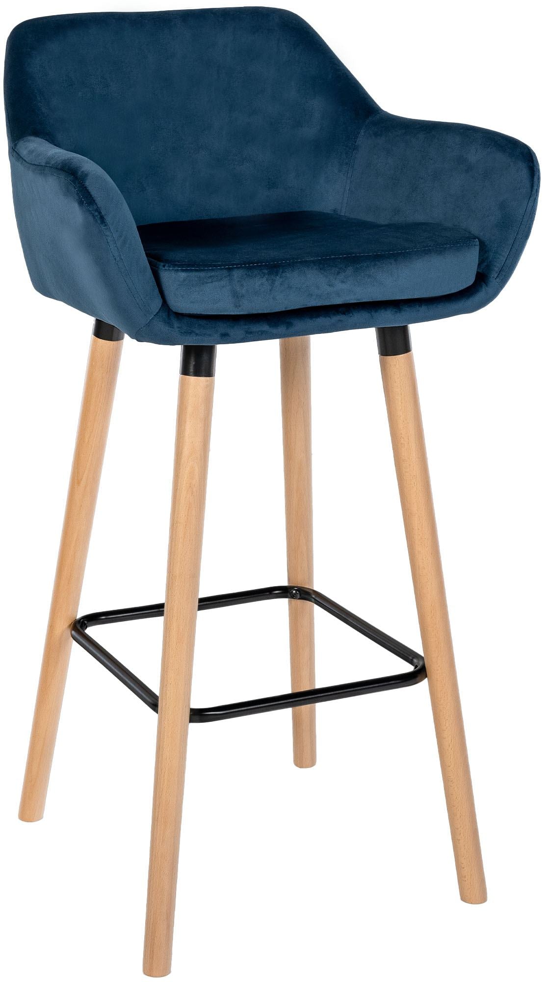 Fluwelen Barkruk - Loungestoel - Comfortabele Zithouding dankzij Rugleuning Kleur blauw
