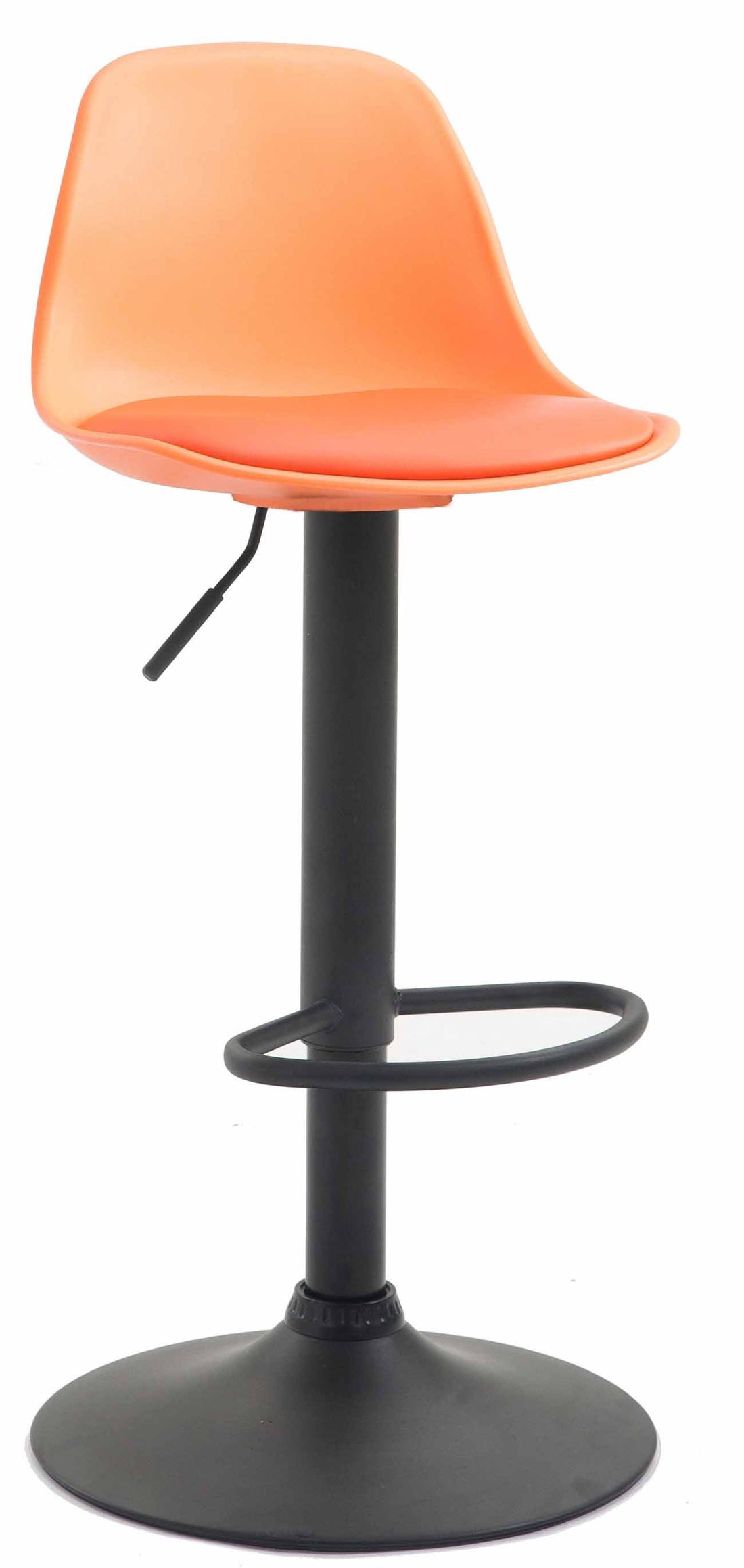Verstelbare Barkruk - Barstoel - Ergonomisch Ontwerp & Comfortabele Kunstlederen Zitting Kleur oranje