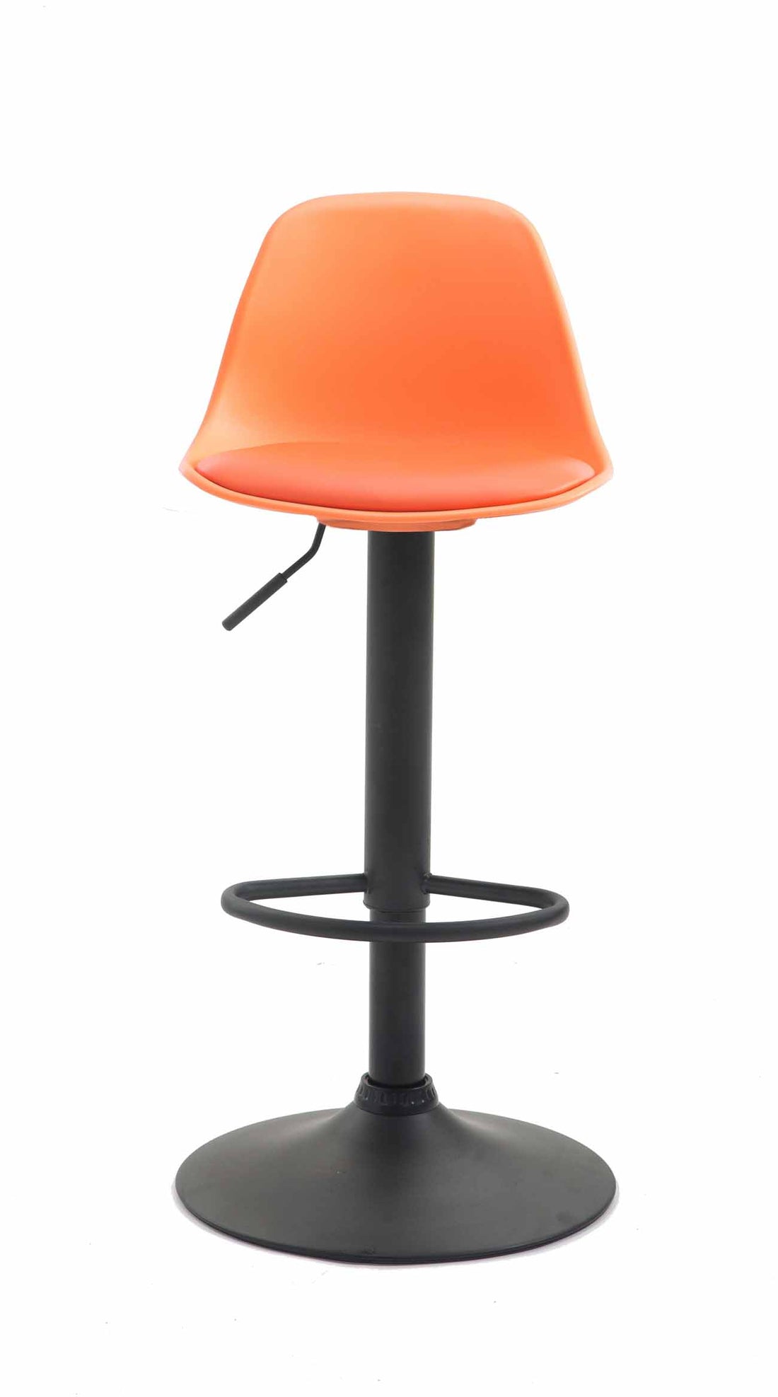 Verstelbare Barkruk - Barstoel - Ergonomisch Ontwerp & Comfortabele Kunstlederen Zitting Kleur oranje