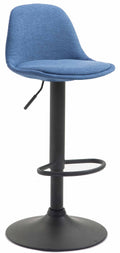 Barkruk - Hoge Kruk, Verstelbaar in Hoogte, Stijlvol Design Onderstel Kleur zwart Kleur blauw