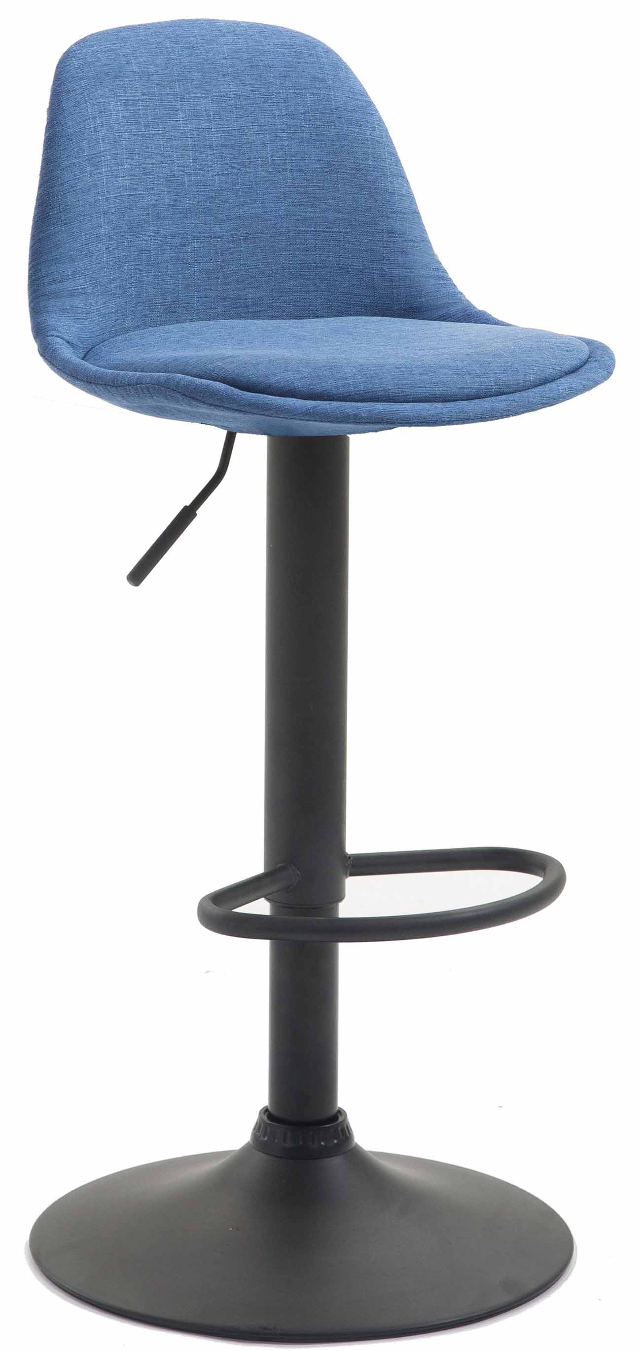 Barkruk - Hoge Kruk, Verstelbaar in Hoogte, Stijlvol Design Onderstel Kleur zwart Kleur blauw