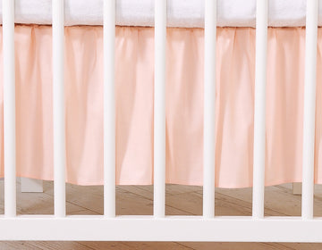 Stofkraag babybedje - volant bedrok - 100% katoen, ademend, 120x60 cm, roze