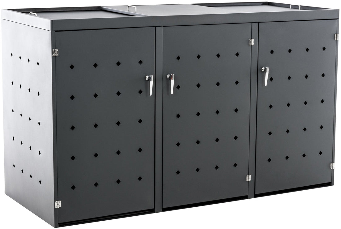Afvalcontainer Ombouw - Containerkast - Weerbestendig & Ventilatie, Voor 2-3 Containers Maat 198x80x116 cm Kleur antraciet