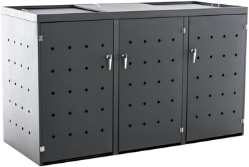 Afvalcontainer Ombouw - Containerkast - Weerbestendig & Ventilatie, Voor 2-3 Containers Maat 198x80x116 cm Kleur antraciet