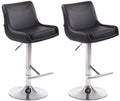 Set van 2 Moderne Barkrukken - Kunstleren Krukken - Hoog Comfort & Verstelbaar Kleur zwart