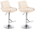 Set van 2 Barkrukken, Kunstleer, Verstelbaar Comfort, 360° Draaibaar - Perfect voor Elke Toonbank Kleur crème