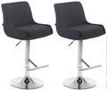 Set van 2 Stoffen Barkrukken - Krukken - 360° Draaibaar Comfort Kleur zwart