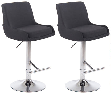 Set van 2 Stoffen Barkrukken - Krukken - 360° Draaibaar Comfort Kleur zwart