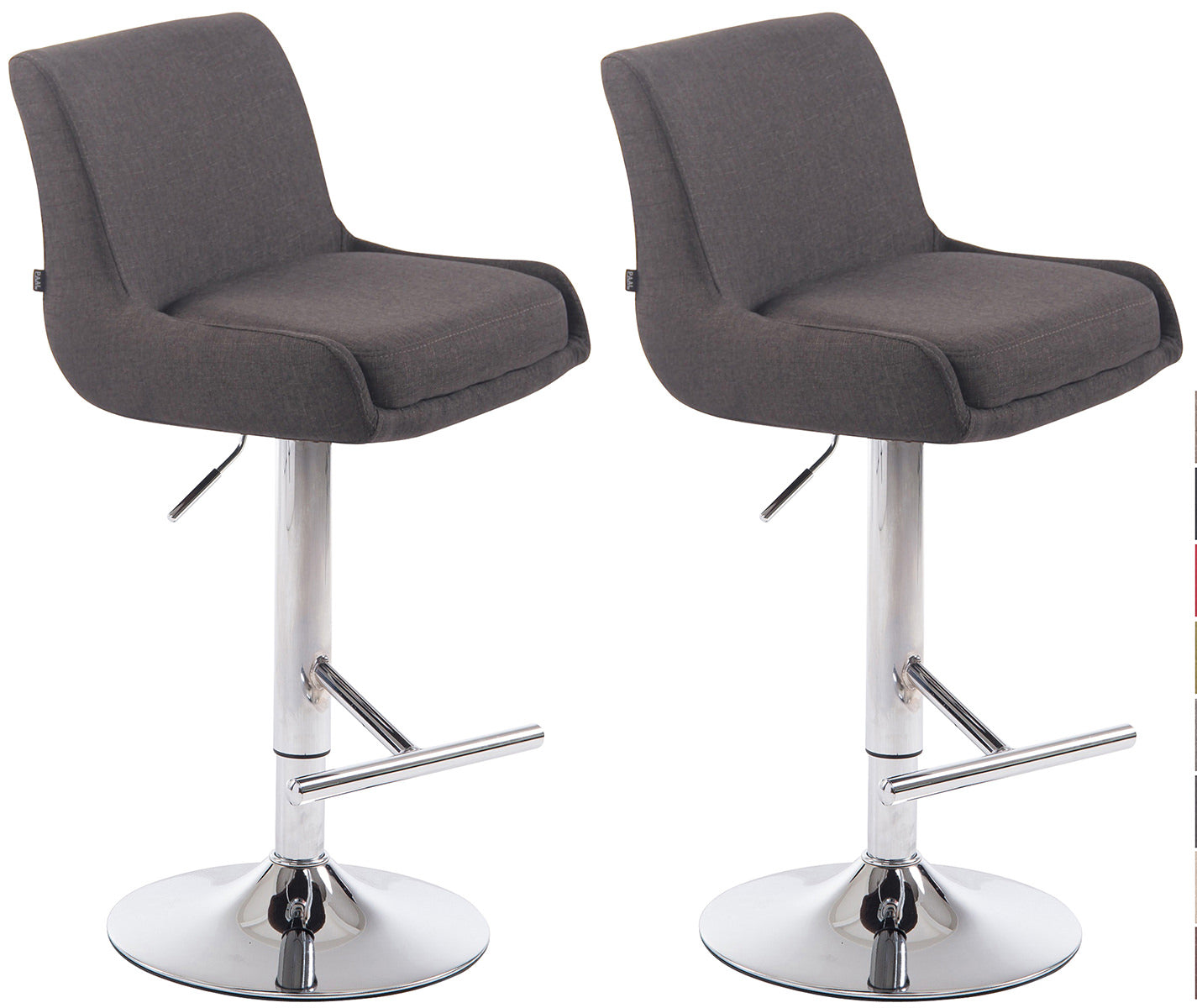 2 Stuks Barstoelen - Krukken - Hoogte Verstelbaar, Comfortabele Zitting Kleur donkergrijs