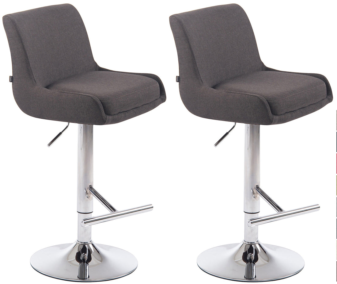 2 Stuks Barstoelen - Krukken - Hoogte Verstelbaar, Comfortabele Zitting Kleur donkergrijs