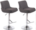 2 Stuks Barstoelen - Krukken - Hoogte Verstelbaar, Comfortabele Zitting Kleur donkergrijs