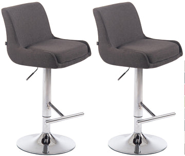 2 Stuks Barstoelen - Krukken - Hoogte Verstelbaar, Comfortabele Zitting Kleur donkergrijs