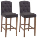 2-delige set Barkrukken - Hoge Stoelen - Comfortabele rugleuning, Verkrijgbaar in Meerdere Kleuren Kleur donkergrijs Onderstel Kleur antiek-helder