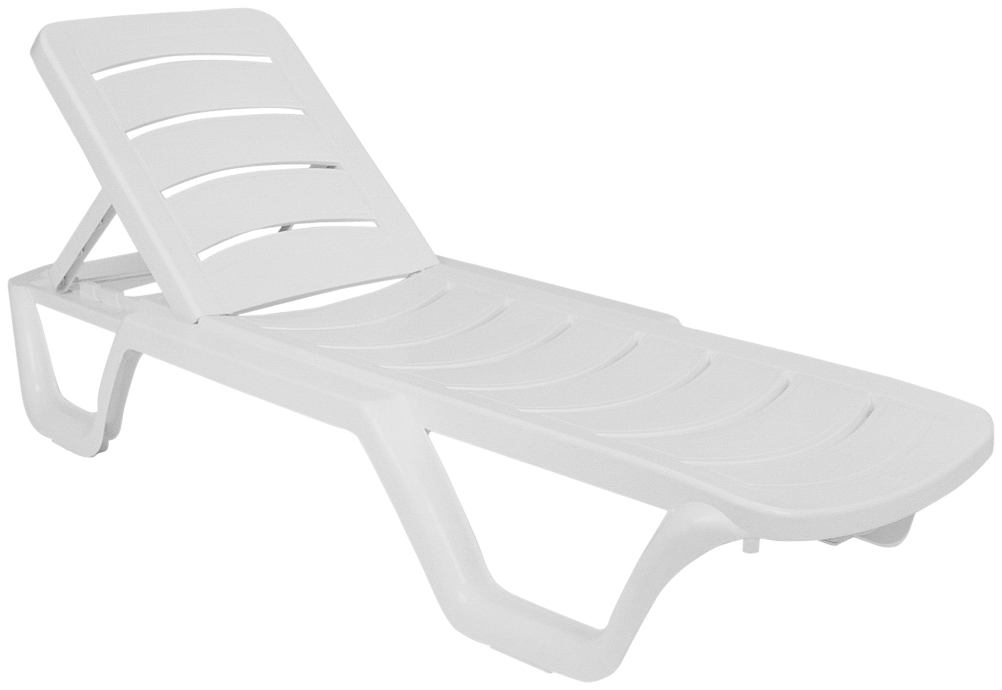 10x Set Ligbedden - Tuinbedden - UV-bestendig Kunststof, Verstelbare Rugleuning, Weerbestendig Kleur wit