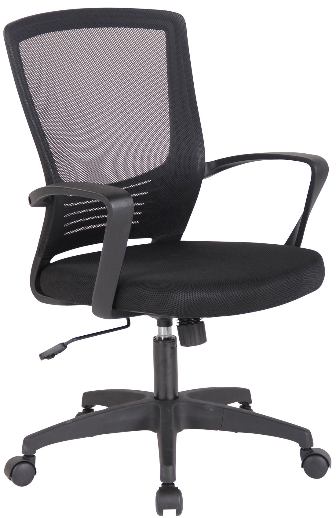 Draaibare Kantoorkruk - Bureaukruk - Ergonomisch Comfort, Met Ademend Netmateriaal Kleur zwart/zwart