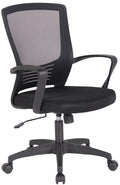 Draaibare Kantoorkruk - Bureaukruk - Ergonomisch Comfort, Met Ademend Netmateriaal Kleur zwart/zwart