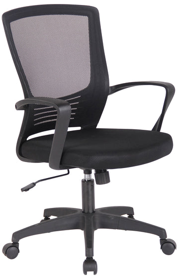 Draaibare Kantoorkruk - Bureaukruk - Ergonomisch Comfort, Met Ademend Netmateriaal Kleur zwart/zwart