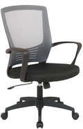 Draaibare Kantoorkruk - Bureaukruk - Ergonomisch Comfort, Met Ademend Netmateriaal Kleur zwart/grijs