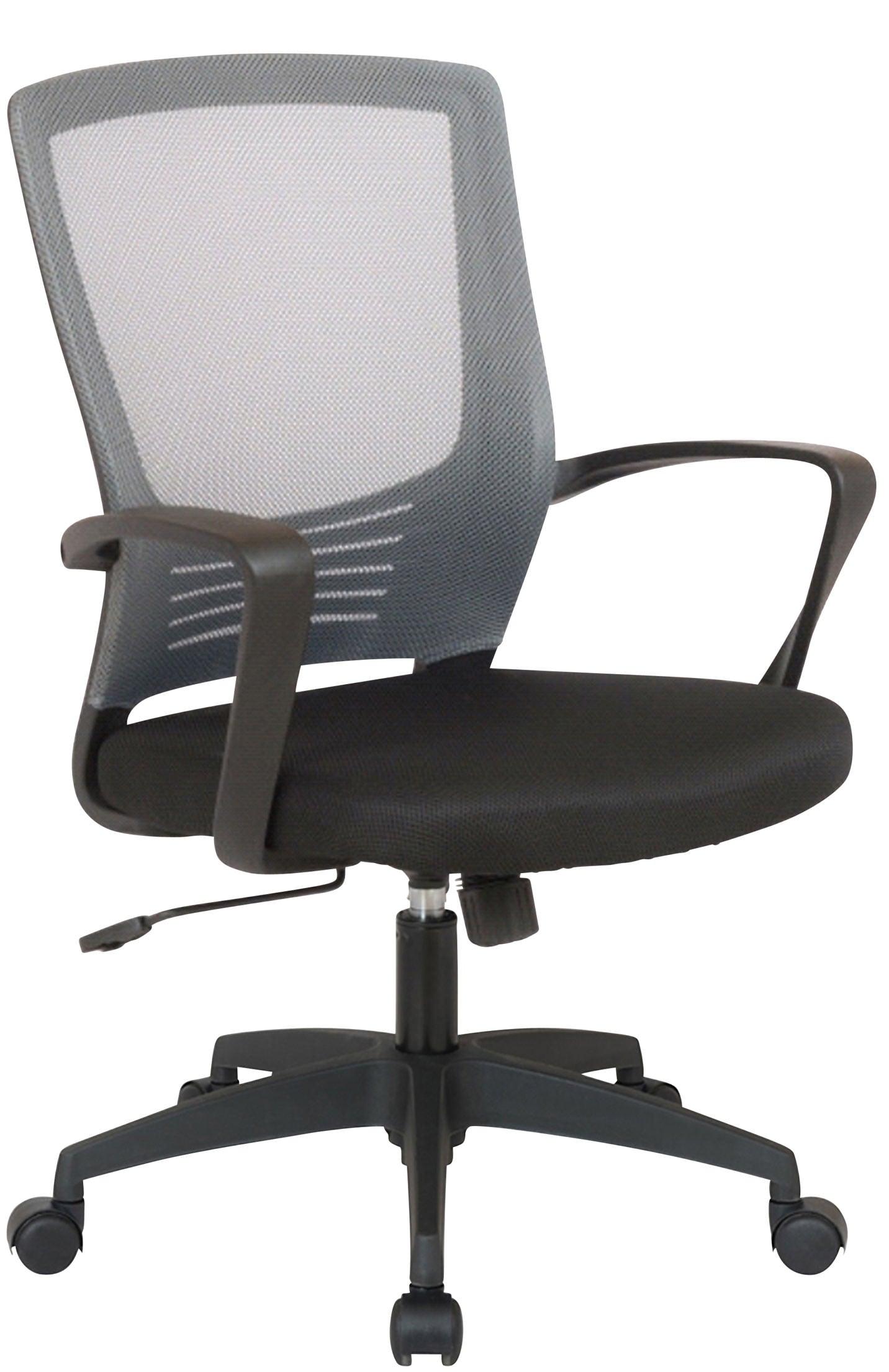 Draaibare Kantoorkruk - Bureaukruk - Ergonomisch Comfort, Met Ademend Netmateriaal Kleur zwart/grijs