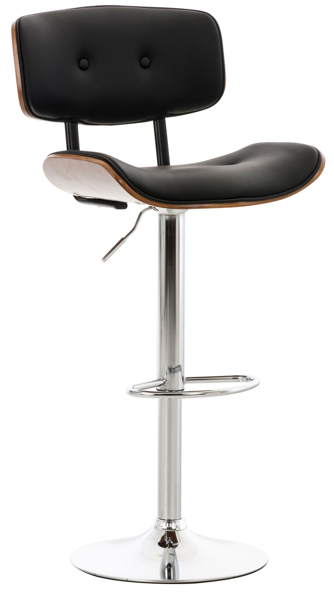 Barstoel, Kruk, Ergonomisch Zitcomfort - Elegante Chroomlook Kleur walnoot/zwart