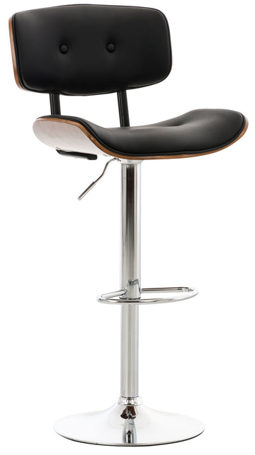 Barstoel, Kruk, Ergonomisch Zitcomfort - Elegante Chroomlook Kleur walnoot/zwart