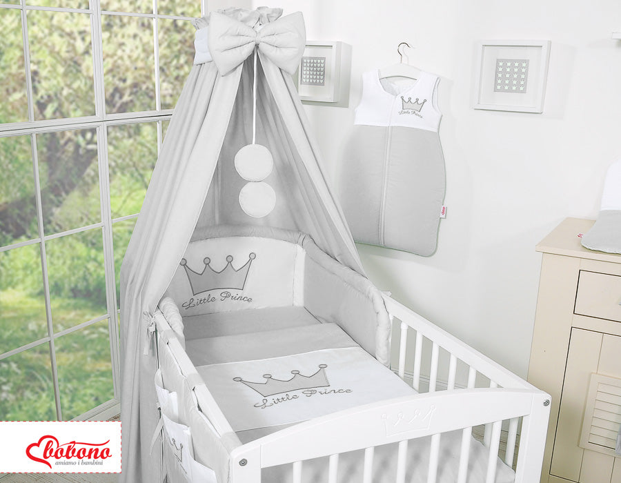 Tygbaldakin - myggnät - skydd mot ljus och drag - grå - 100% bomull