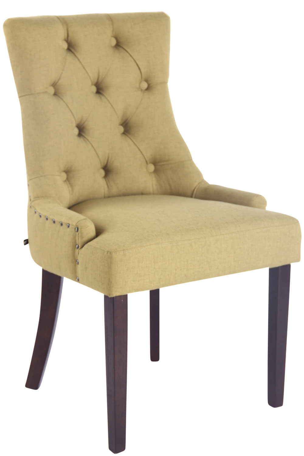 Elegante Eetkamerstoel - Stijlvolle Keukenstoel, Hoog Zitcomfort, Rubberhouten Frame Kleur groen Onderstel Kleur antiek