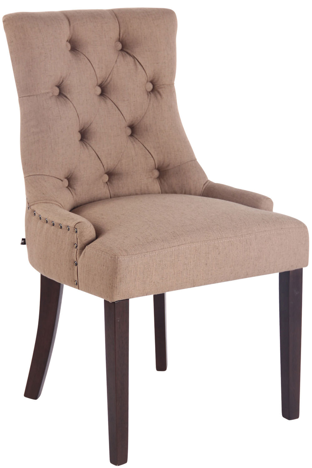 Elegante Eetkamerstoel - Stijlvolle Keukenstoel, Hoog Zitcomfort, Rubberhouten Frame Kleur taupe Onderstel Kleur antiek