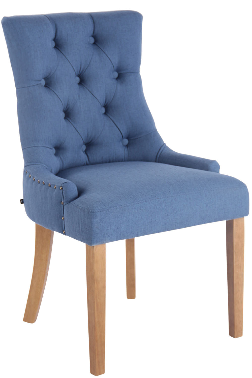 Elegante Eetkamerstoel - Stijlvolle Keukenstoel, Hoog Zitcomfort, Rubberhouten Frame Kleur blauw Onderstel Kleur antiek-helder