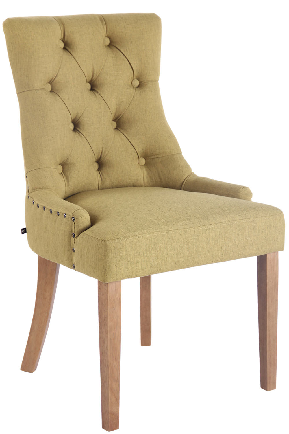 Elegante Eetkamerstoel - Stijlvolle Keukenstoel, Hoog Zitcomfort, Rubberhouten Frame Kleur groen Onderstel Kleur antiek-helder