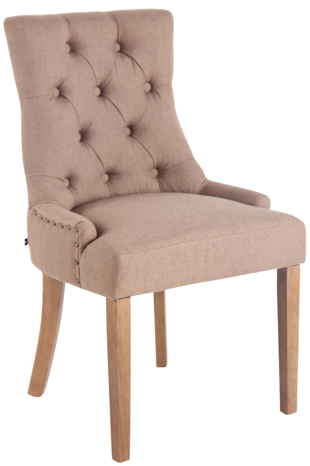 Elegante Eetkamerstoel - Stijlvolle Keukenstoel, Hoog Zitcomfort, Rubberhouten Frame Kleur taupe Onderstel Kleur antiek-helder