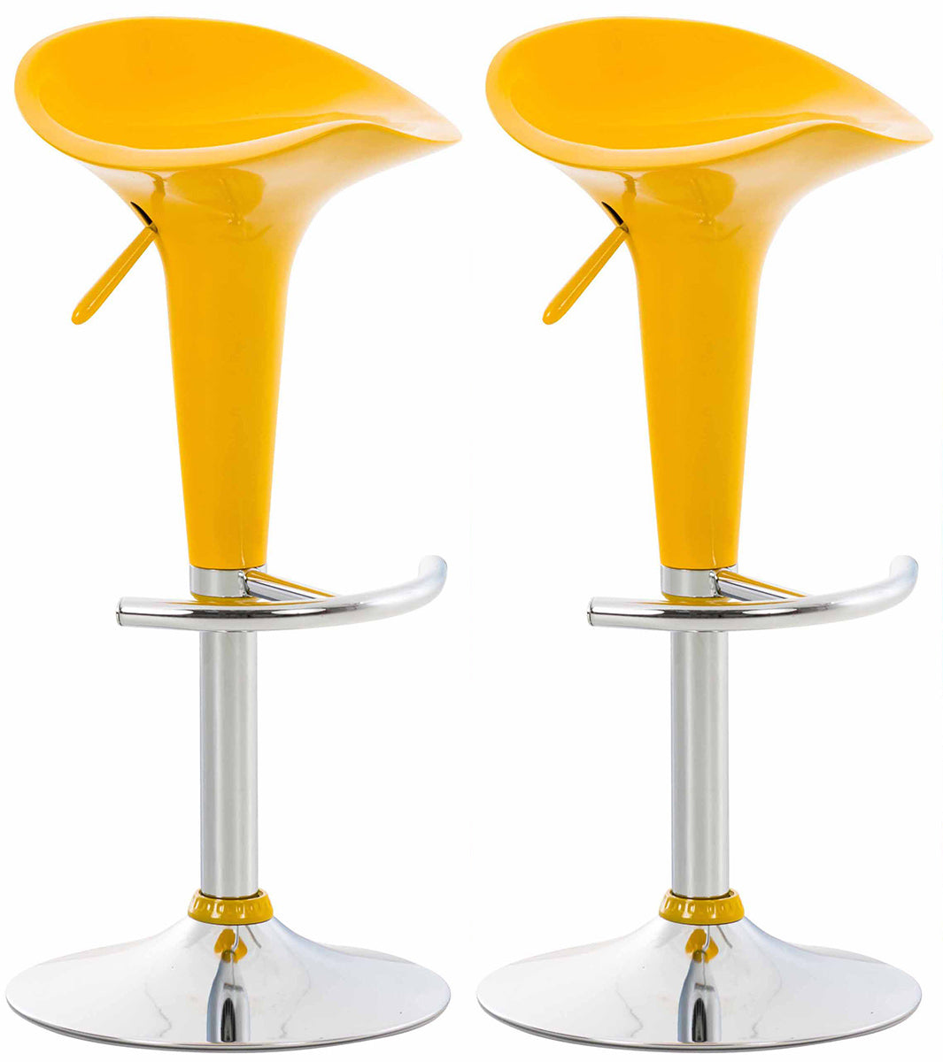 Set van 2 Barkrukken - Hoge krukken - Ergonomisch en Verstelbaar in Hoogte Kleur wit