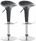 Set van 2 Barkrukken - Hoge krukken - Ergonomisch en Verstelbaar in Hoogte Kleur grijs
