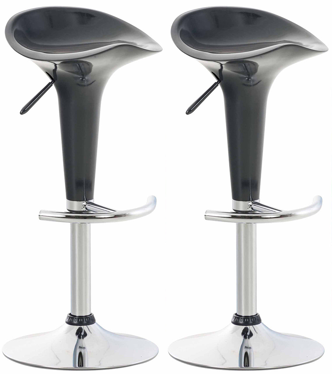 Set van 2 Barkrukken - Hoge krukken - Ergonomisch en Verstelbaar in Hoogte Kleur grijs