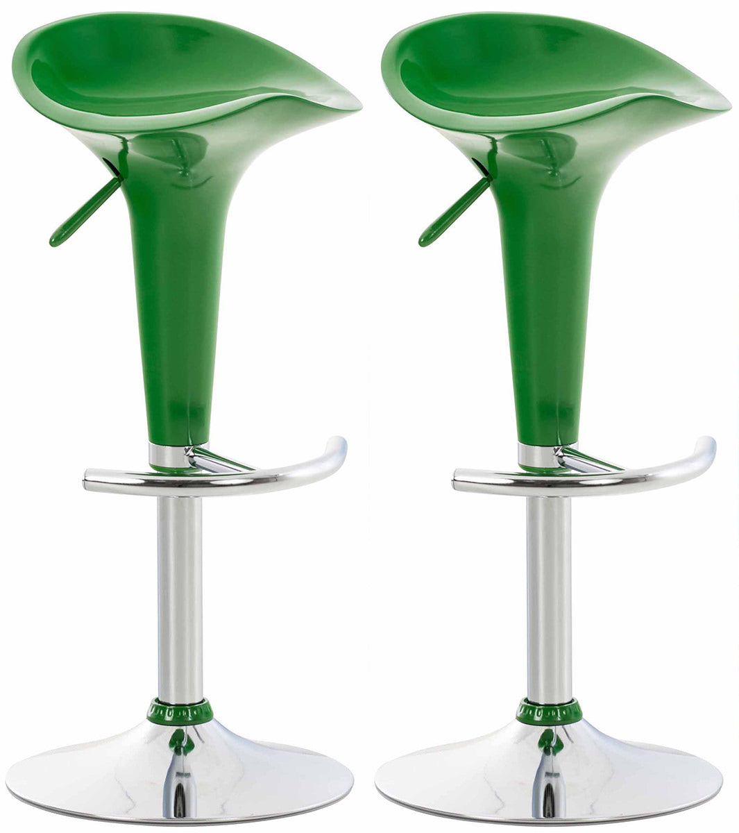 Set van 2 Barkrukken - Hoge krukken - Ergonomisch en Verstelbaar in Hoogte Kleur groen