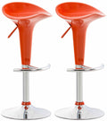 Set van 2 Barkrukken - Hoge krukken - Ergonomisch en Verstelbaar in Hoogte Kleur oranje