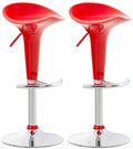 Set van 2 Barkrukken - Hoge krukken - Ergonomisch en Verstelbaar in Hoogte Kleur rood