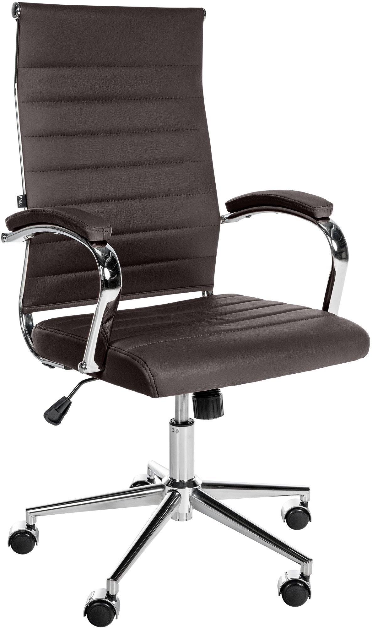 Bureaustoel Echtleder - Kantoorstoel - Ultiem Zitcomfort & Stijlvol Design Kleur koffie