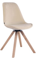 Fluwelen Eetkamerstoel - Luxe Stoel - Exclusieve Uitstraling, Comfortabel Draaibaar Design Onderstel Kleur natuur Kleur crème