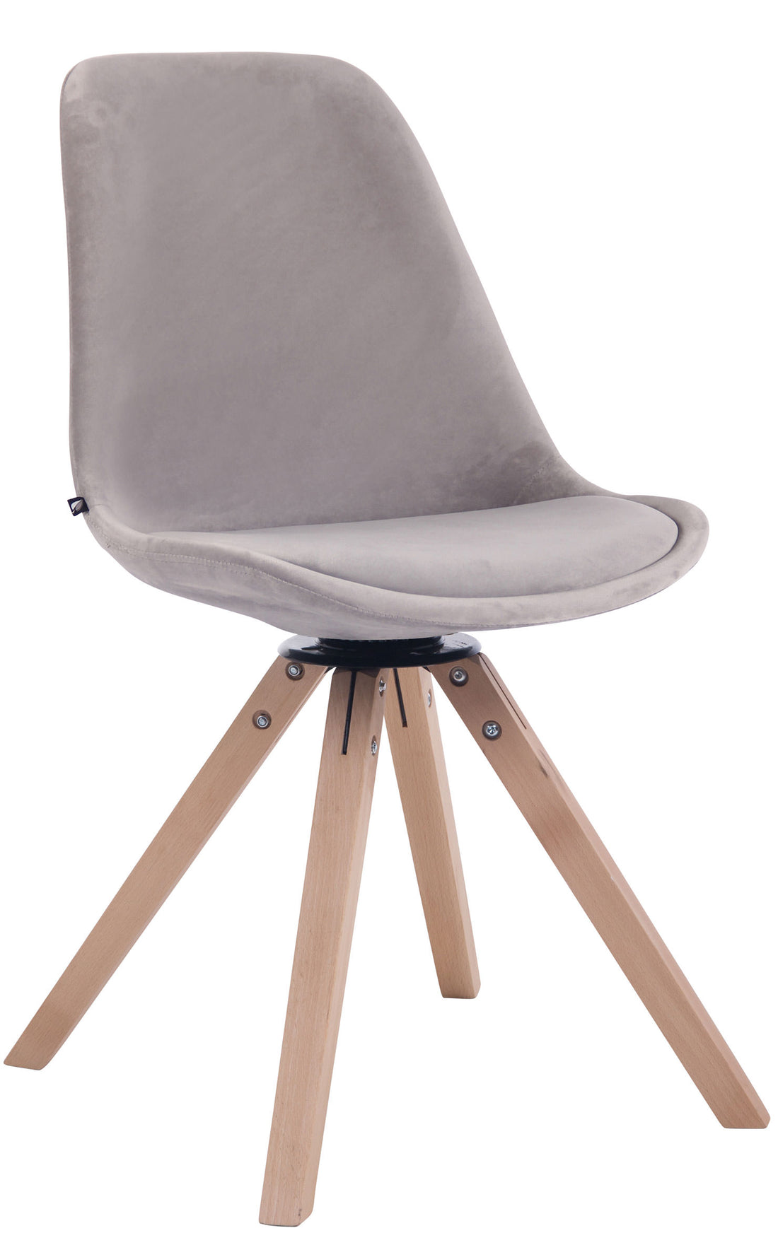Fluwelen Eetkamerstoel - Luxe Stoel - Exclusieve Uitstraling, Comfortabel Draaibaar Design Onderstel Kleur natuur Kleur crème