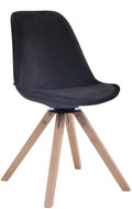 Fluwelen Eetkamerstoel - Luxe Stoel - Exclusieve Uitstraling, Comfortabel Draaibaar Design Onderstel Kleur natuur Kleur zwart