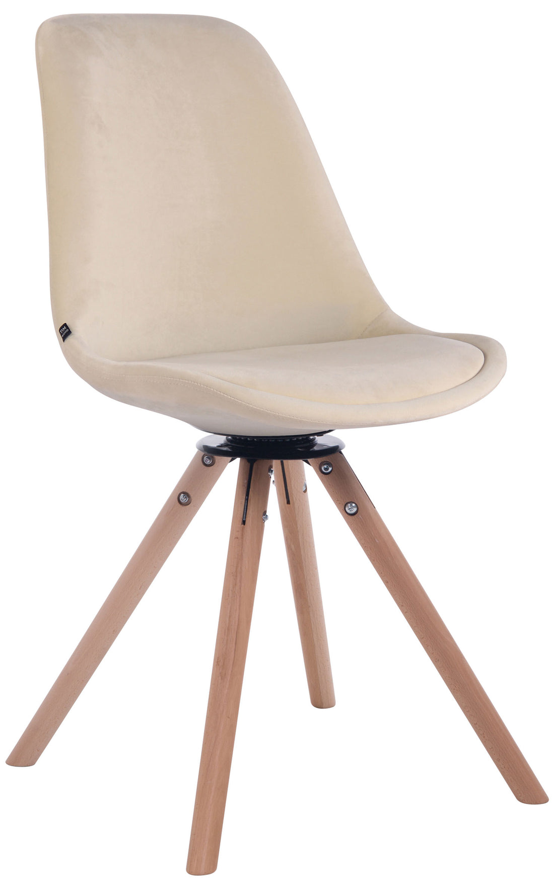 Fluwelen Eetkamerstoel - Luxe Stoel - Uitstekend Zitcomfort Kleur crème